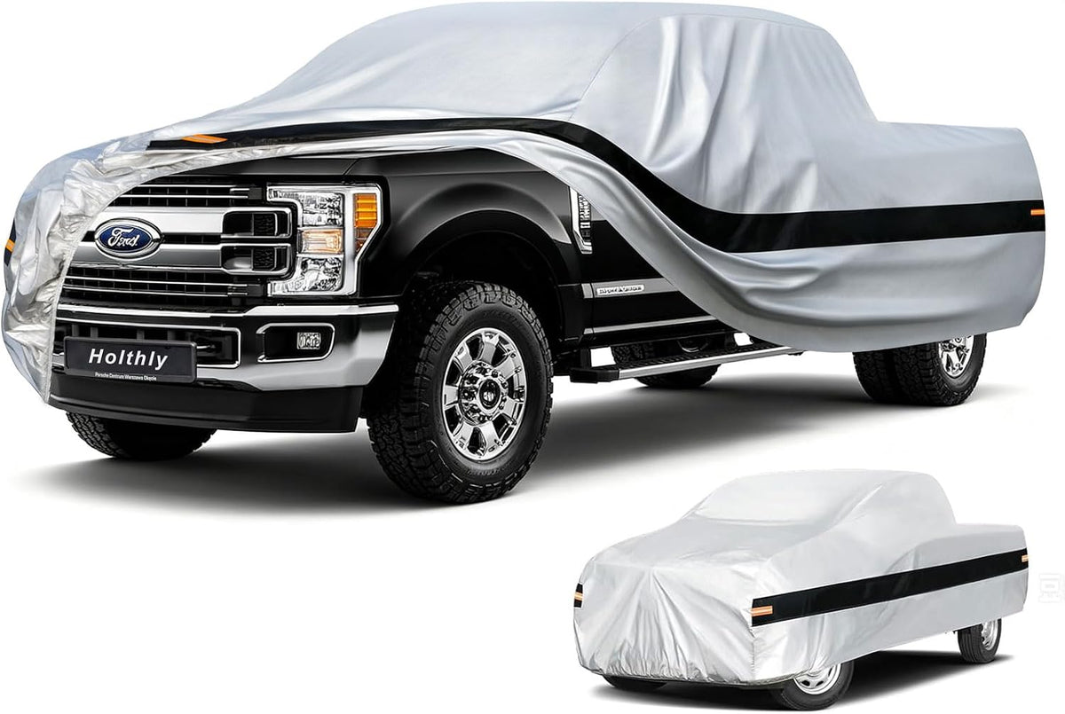 10 Layers Truck Cover Waterproof All Weather. Pickup Truck Cover Rain Snow UV Dust Protection. Length: 256-270 inches, Universal Fit for Ford F-250 etc.