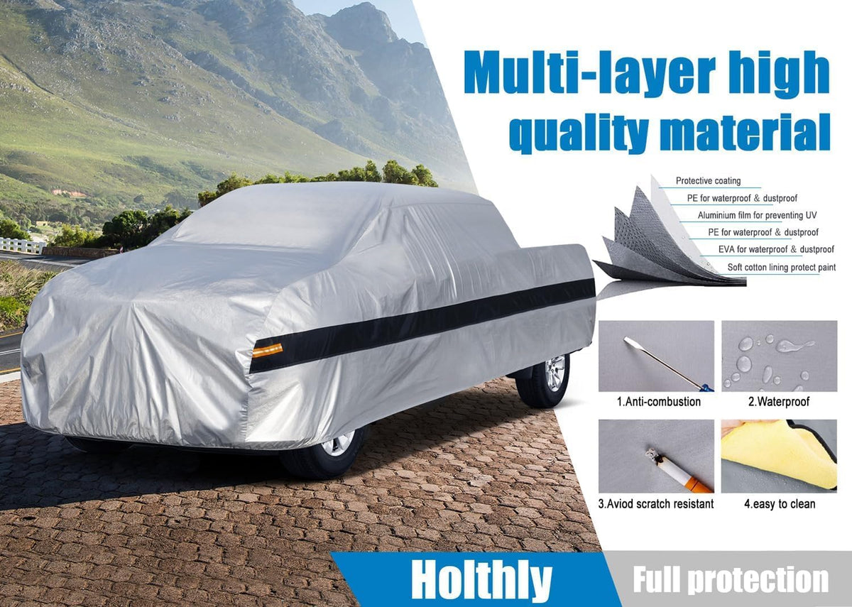 10 Layers Truck Cover Waterproof All Weather. Pickup Truck Cover Rain Snow UV Dust Protection. Length: 256-270 inches, Universal Fit for Ford F-250 etc.