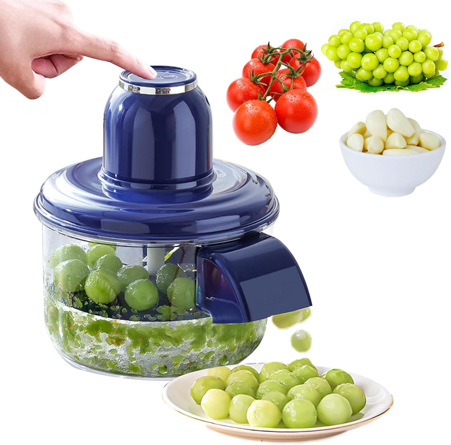 Electric Grape Peeler Machine (Rechargeable Garlic Peeler Skin Remover) Effortless Peeling for Garlic, Grape, Veggie – Time-Saving Tool for Home & Commercial Kitchens