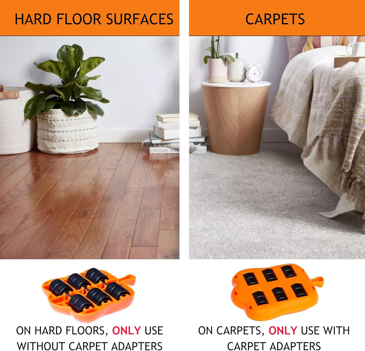 Heavy Duty Furniture Lifter 4 Appliance Roller Sliders with 660 lbs Load Capacity Wheels + Adjustable Height Lifting Tool Lever Suitable for Safe and Easy Moving of Couches Sofas Refrigerators + More